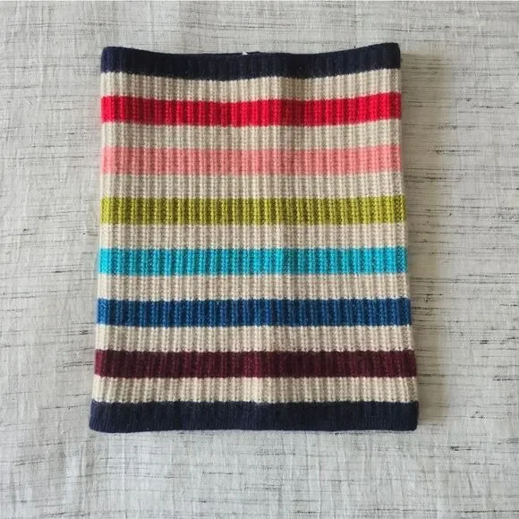 Tory Burch Cashmere Multicolor Striped Neck Warmer Snood - Picture 1 of 3